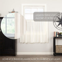 Tobacco Cloth Antique White Tier Fringed Set of 2 L36xW36 - The Fox Decor