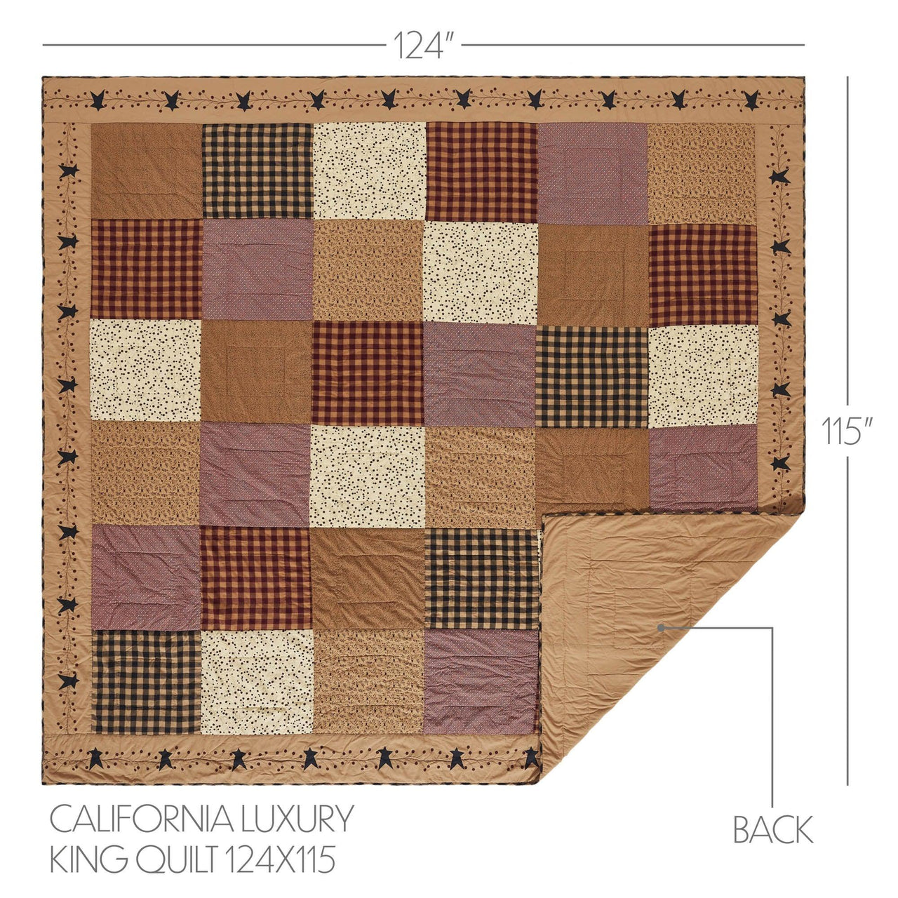 Pip Vinestar California/Luxury King Quilt 124Wx115L - The Fox Decor