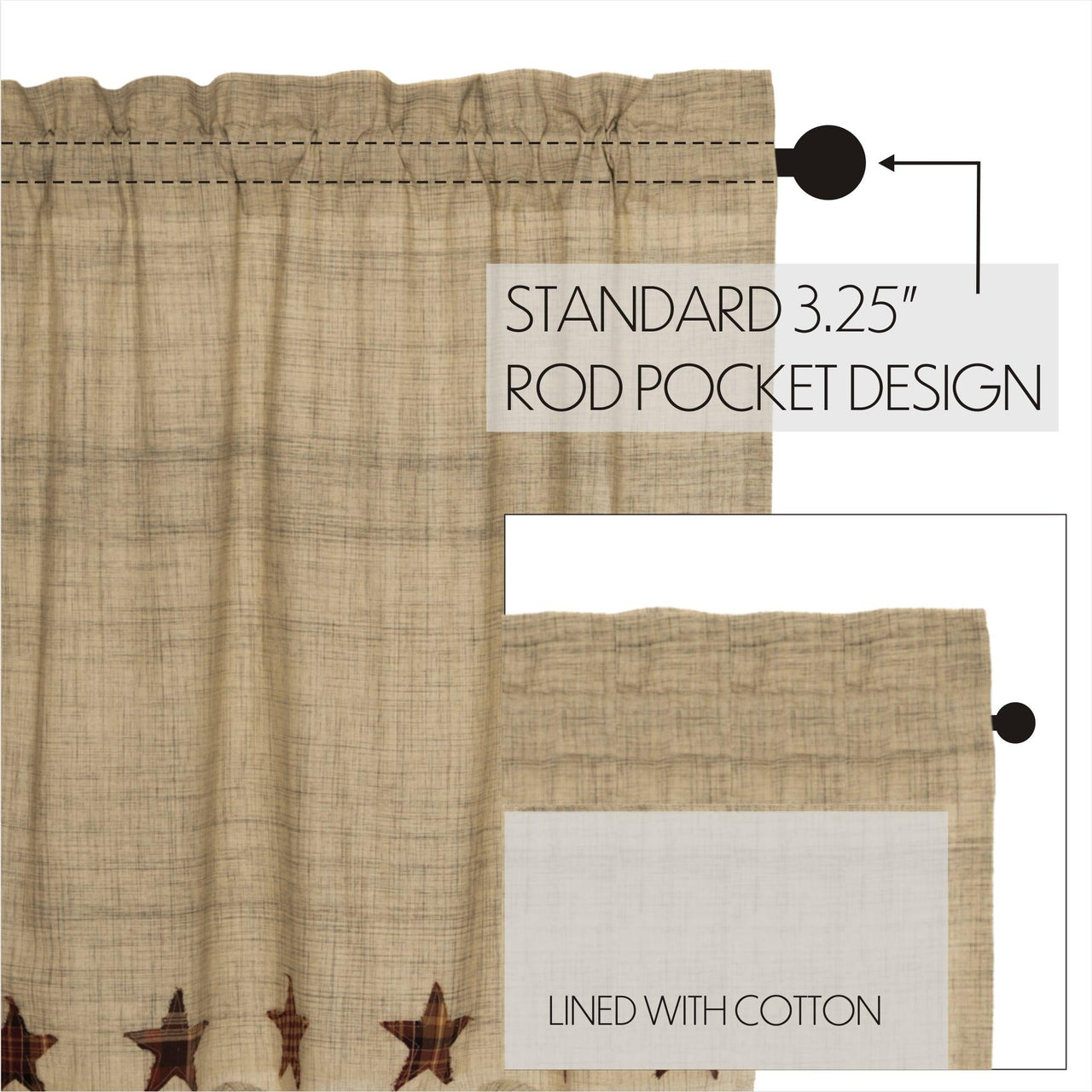 Abilene Star Swag Curtain Set of 2 36x36x16