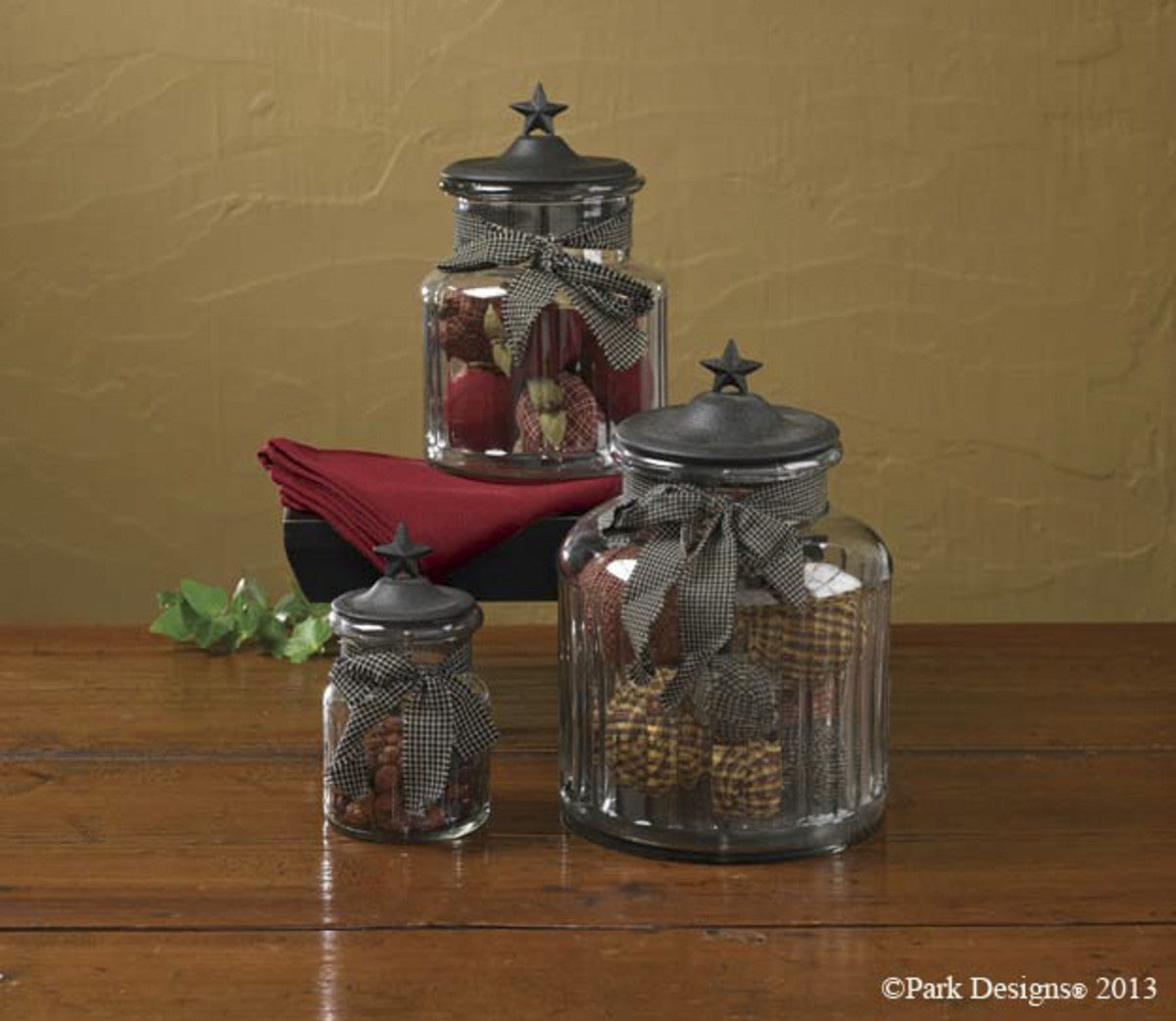 Black Star Glass Jars - 5.5"H Park Designs - The Fox Decor