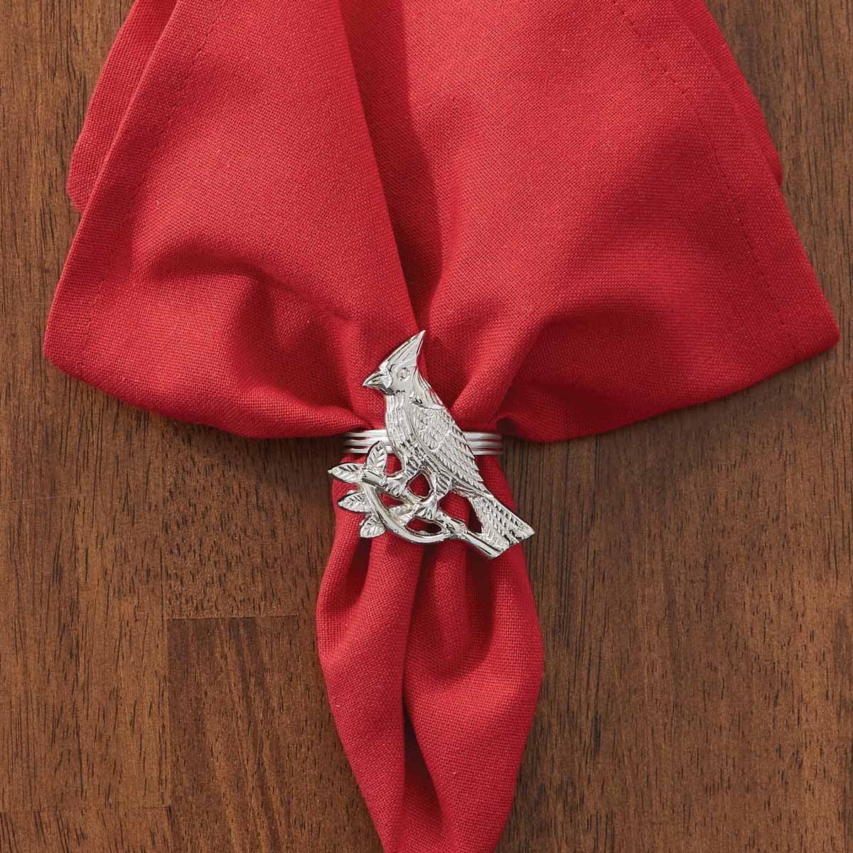 Cardinal Napkin Rings Silver Finish - Set of 6 Park Designs - The Fox Decor