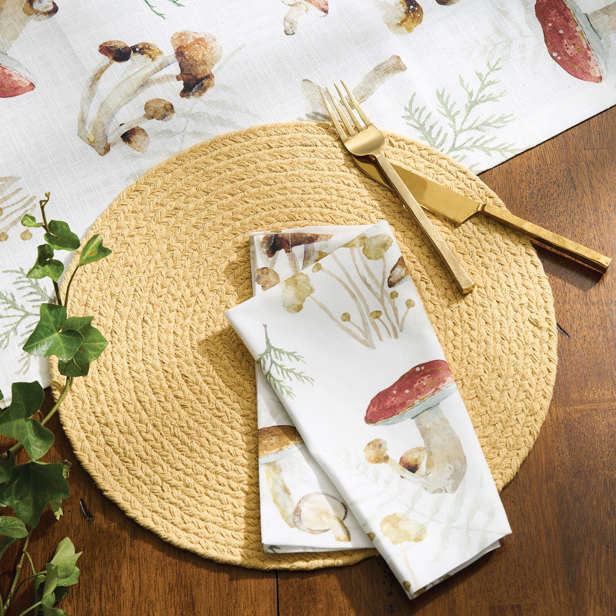Wild Mushrooms Table Runner 72"L Set of 2 Park Designs - The Fox Decor