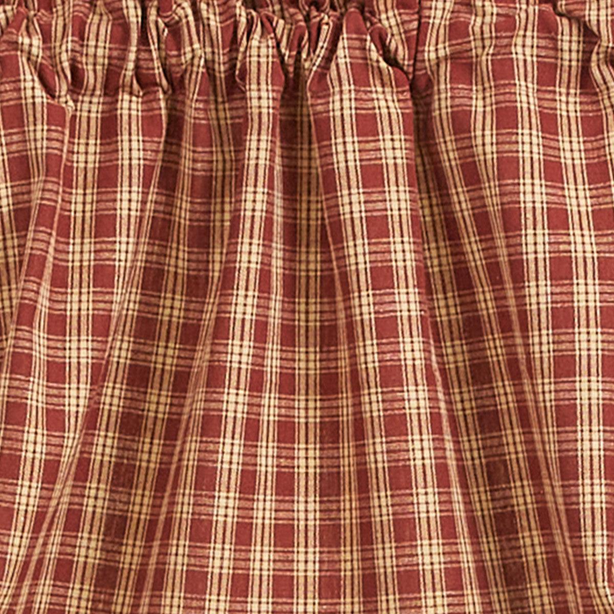 Sturbridge Wine Plaid Valance - Farmhouse 60x20 Park designs - The Fox Decor