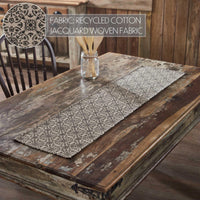 Custom House Black Tan Jacquard Runner 12x48 - The Fox Decor