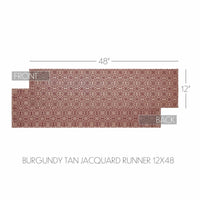 Custom House Burgundy Tan Jacquard Runner 12x48 - The Fox Decor