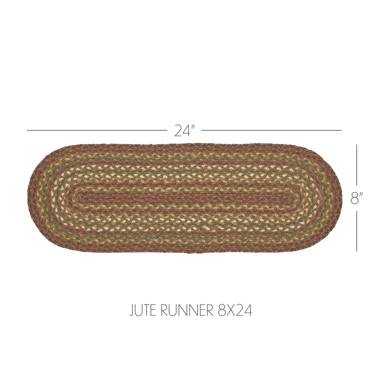 Tea Cabin Jute Braided Table Runner 8x24" VHC Brands - The Fox Decor
