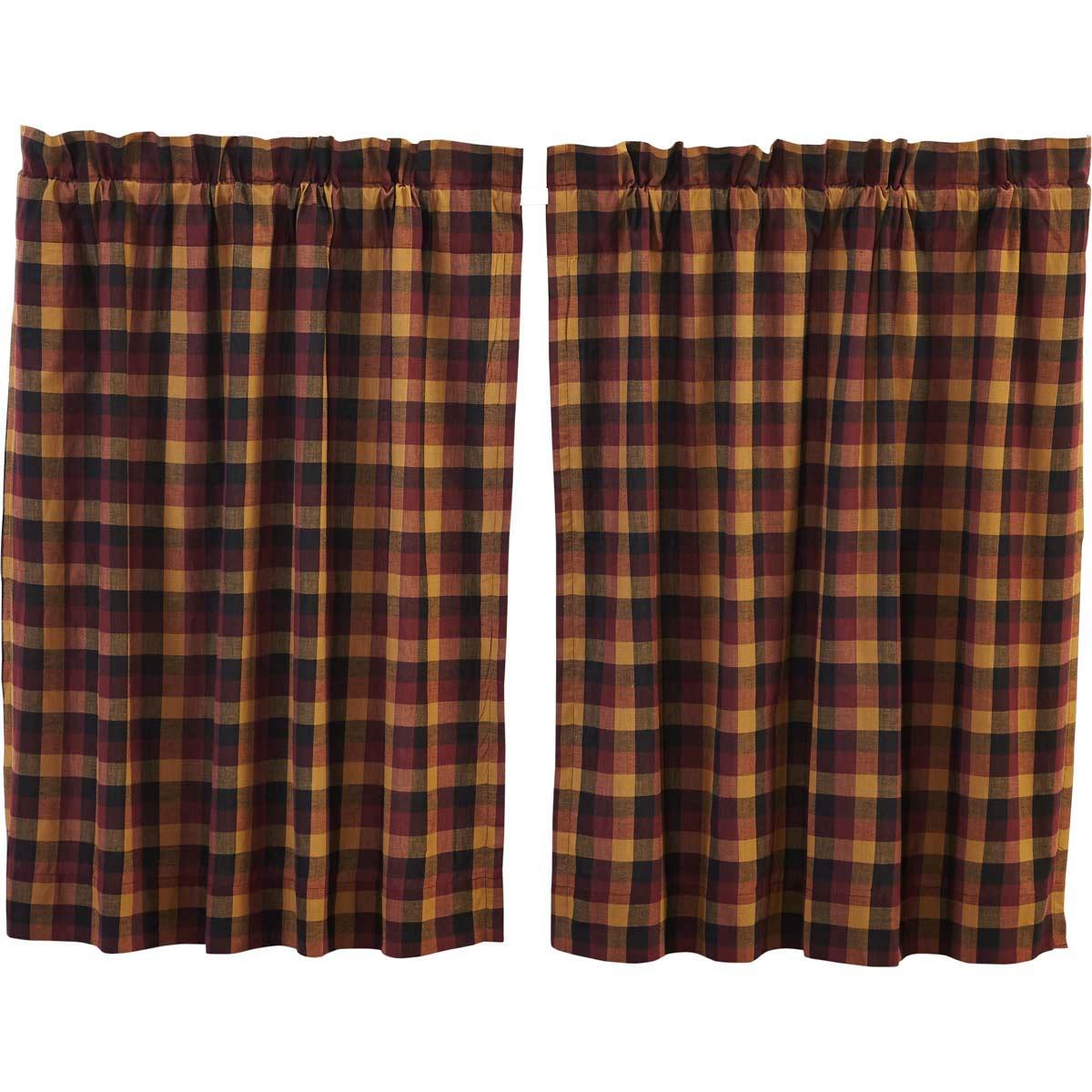 Heritage Farms Primitive Check Tier Curtain Set of 2 L36xW36 - The Fox Decor