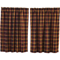 Heritage Farms Primitive Check Tier Curtain Set of 2 L36xW36 - The Fox Decor