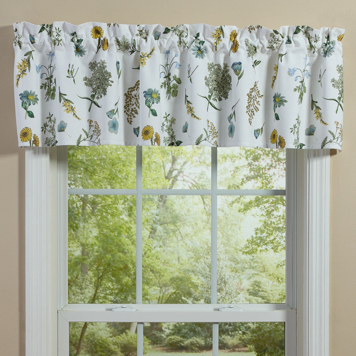 Flower Market Lined Valance 14" L Set of 2 Park Designs - The Fox Decor
