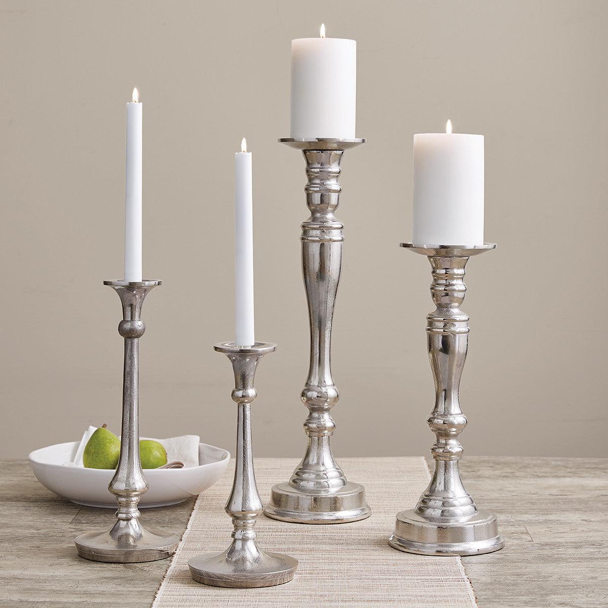 Silver Gena Pillar Holder - Short Park Designs - The Fox Decor