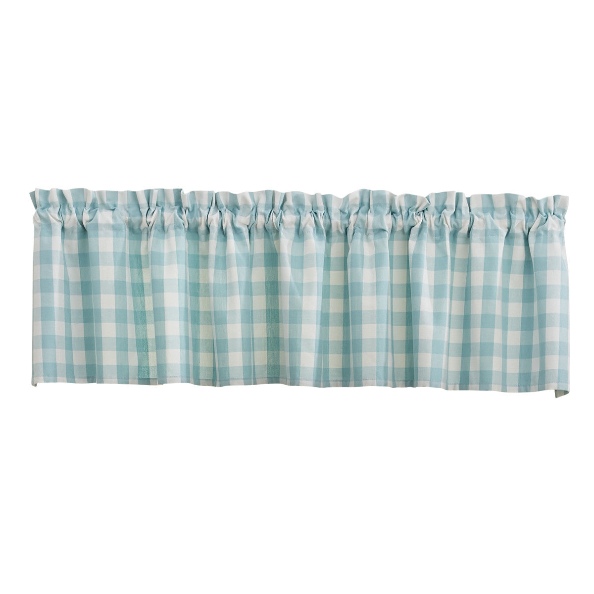 Gingham Check Valance 14" Aqua Set of 2 Park Designs - The Fox Decor
