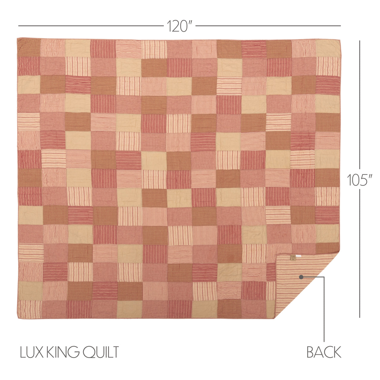 Sawyer Mill Red Luxury King Quilt 120Wx105L VHC Brands