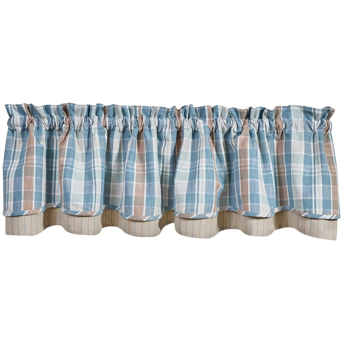 Jordan Plaid Lined Layered Valance 16" L Set of 2 Park Designs - The Fox Decor