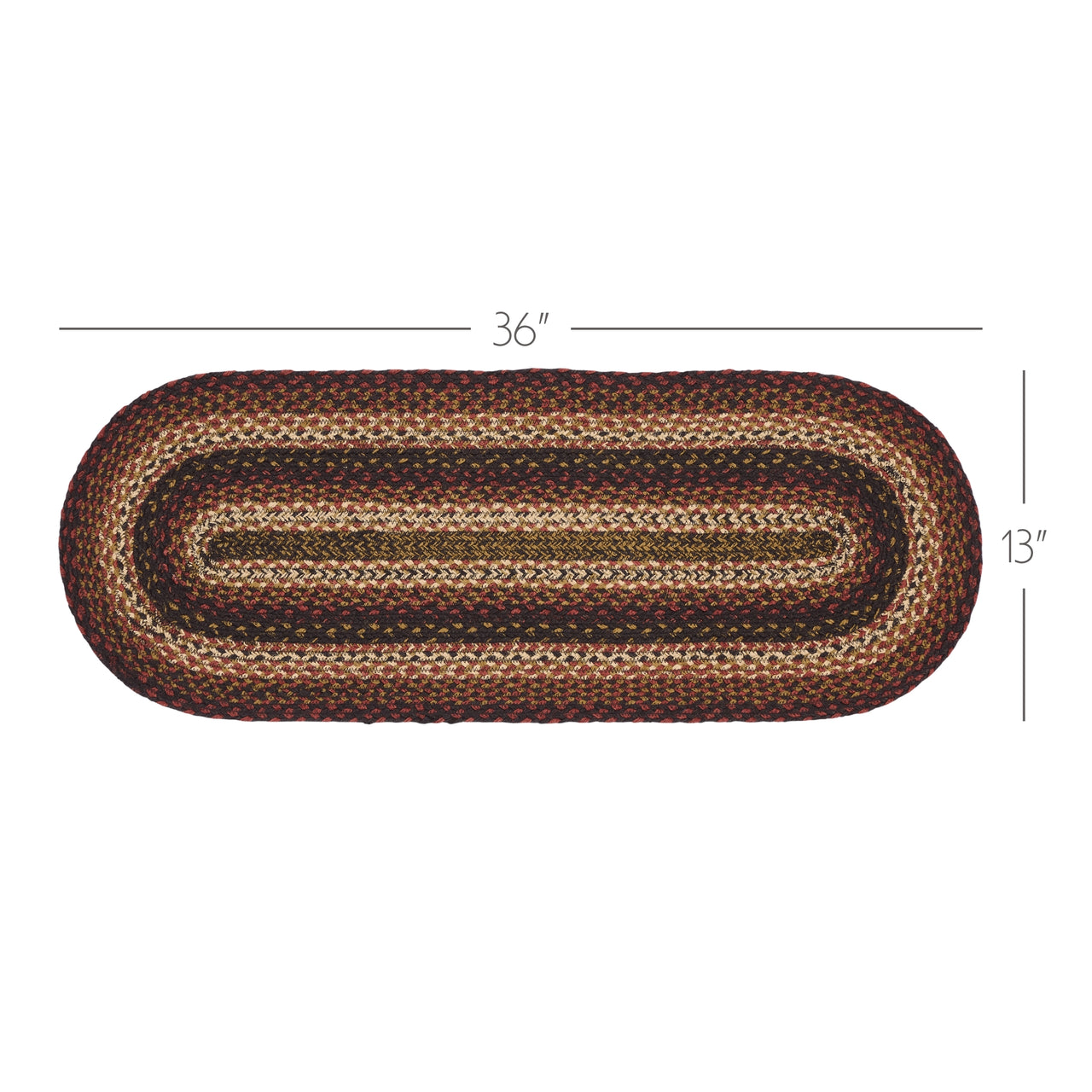 Beckham Jute Braided Oval Runner 13"x36" VHC Brands