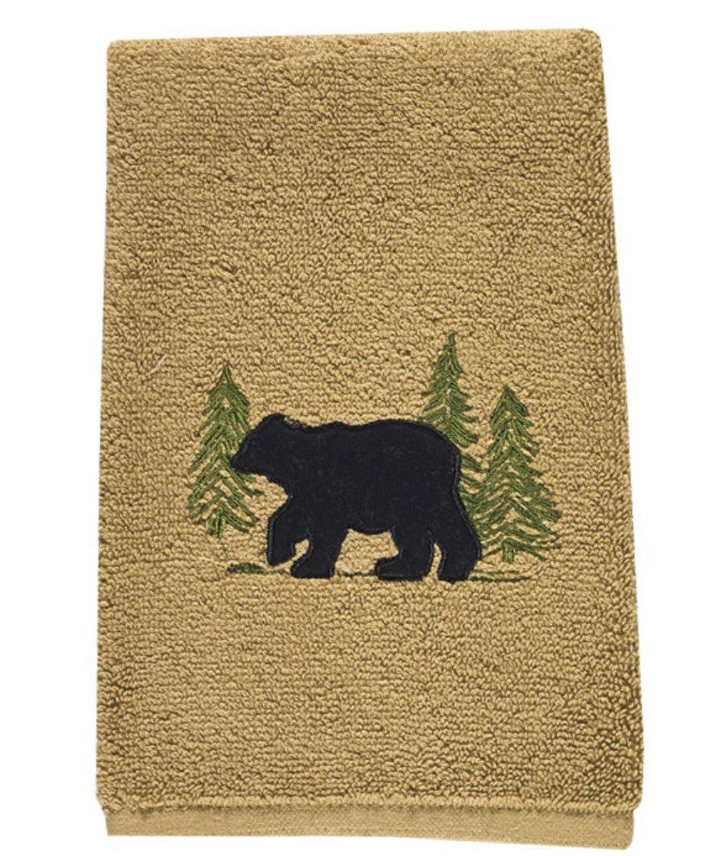 Black Bear Terry Fingertip Towel Set of 2 - Park Designs - The Fox Decor