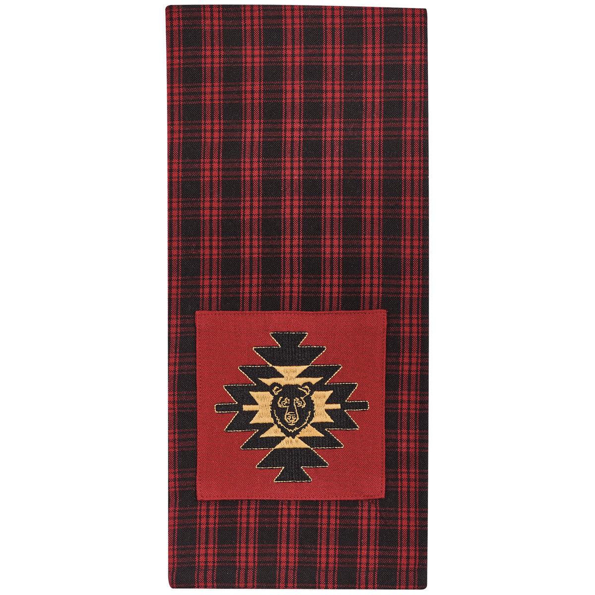 Black Bear Red Dawn Bear Patch Dishtowel Set of 6 - Park Designs - The Fox Decor