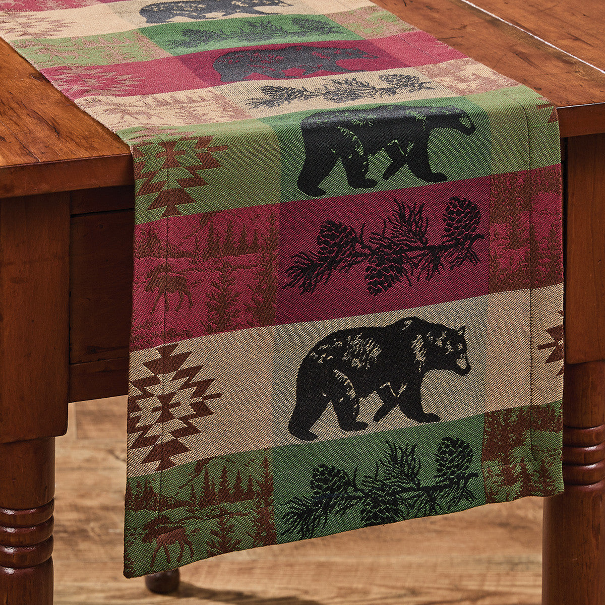 Pinecones And Trees Jacquard Table Runner 36" L Set of 2 - Park Designs - The Fox Decor