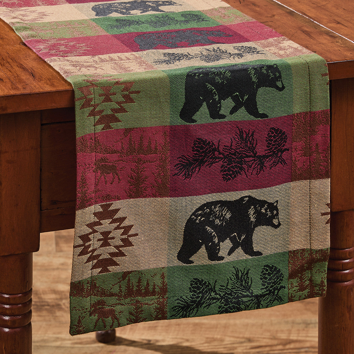 Pinecones And Trees Jacquard Table Runner 54" L Set of 2 - Park Designs - The Fox Decor