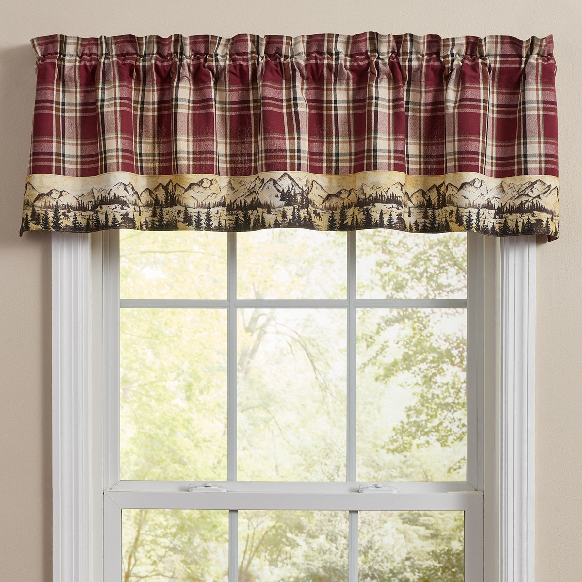 Culpepper Lined Bordered Valance 14" L Set of 2 - Park Designs - The Fox Decor