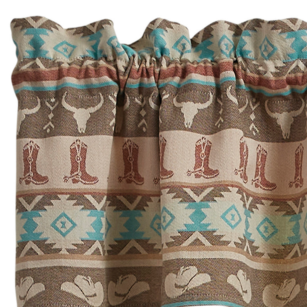 Ranch Jacquard Valance 14"L Set Of 2 - Park Designs - The Fox Decor