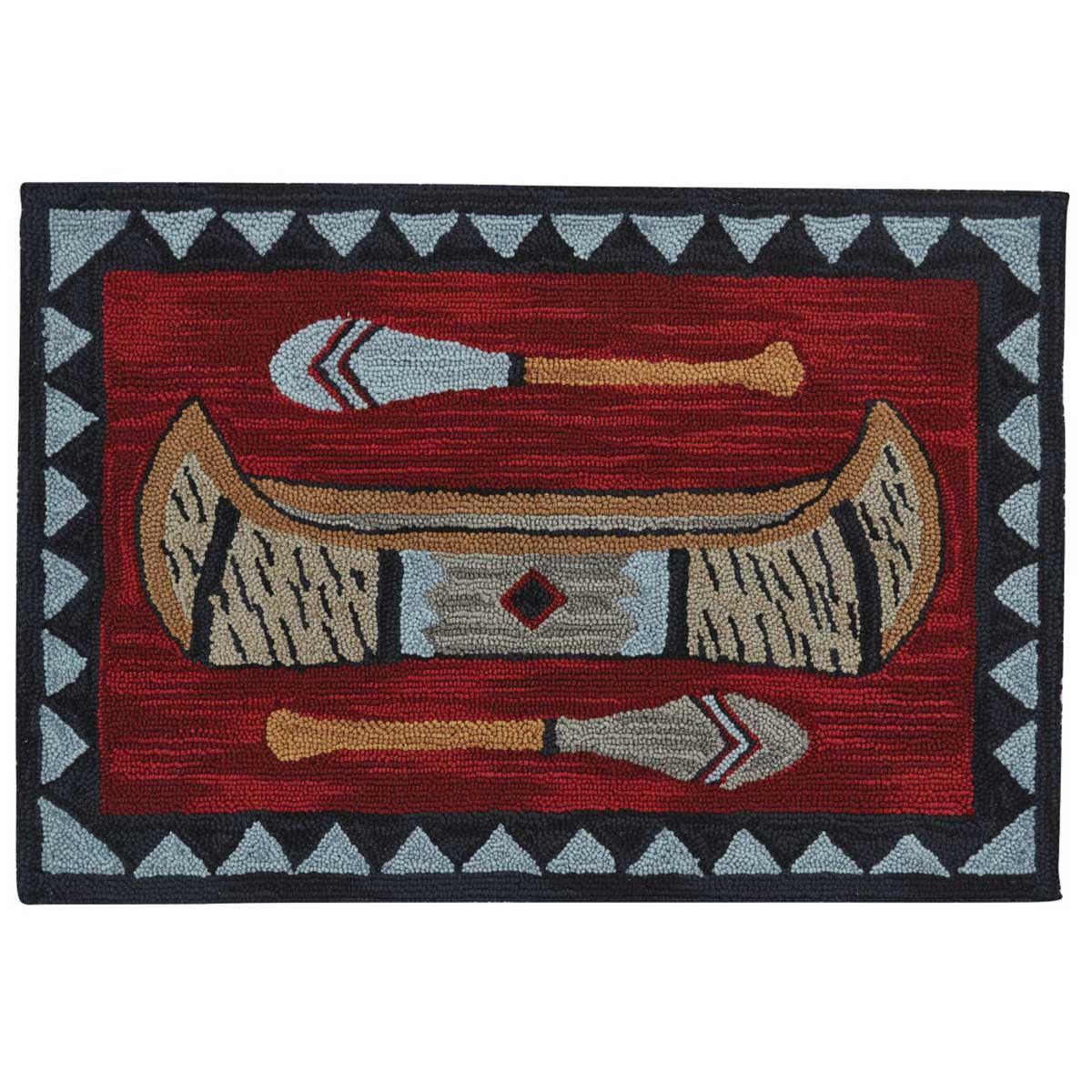 Wilderness Canoe Hooked Rug 2x3' Park Designs - The Fox Decor