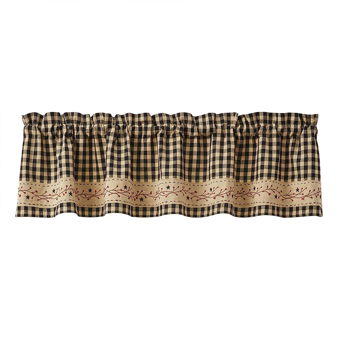 Berry Gingham Valance - Border Park Designs - The Fox Decor