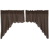 Kettle Grove Plaid Swag Scalloped Set of 2 36x36x16 VHC Brands - The Fox Decor