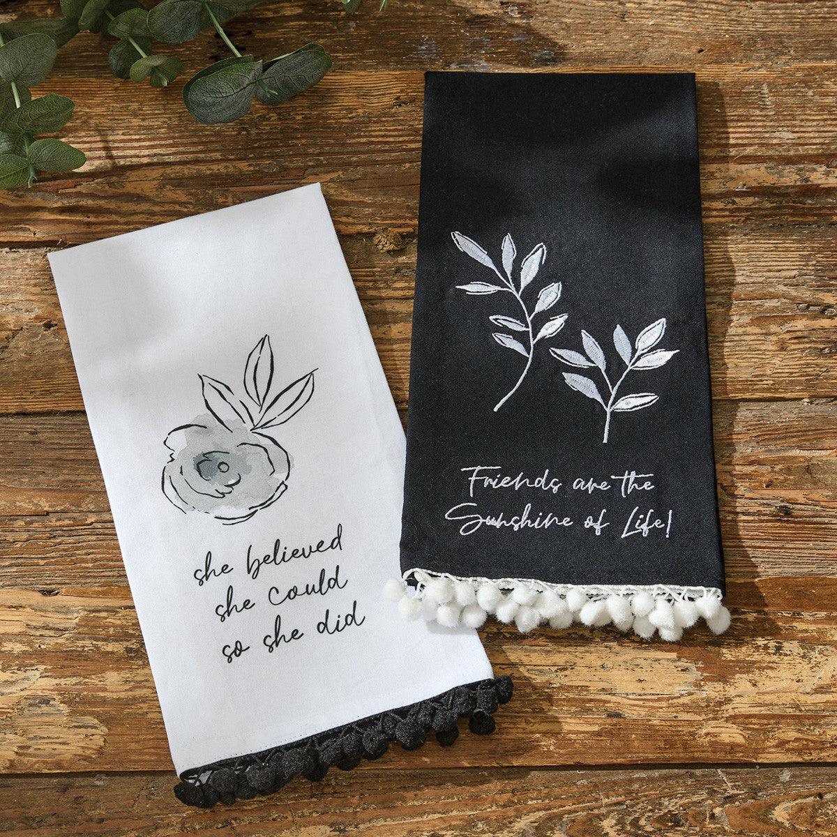 She Believed She Could Decorative Dishtowels - Set of 6 Park Designs - The Fox Decor