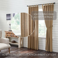Stitched Burlap Natural Panel Curtain Set of 2 84x40 VHC Brands - The Fox Decor