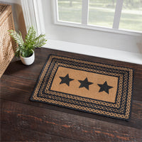 Farmhouse Jute Braided Rug Rect. Stencil Stars 20