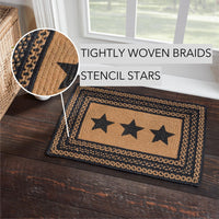 Farmhouse Jute Braided Rug Rect. Stencil Stars 20