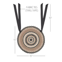 Sawyer Mill Charcoal Creme Jute Braided Chair Pad 15