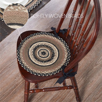 Sawyer Mill Charcoal Creme Jute Braided Chair Pad 15