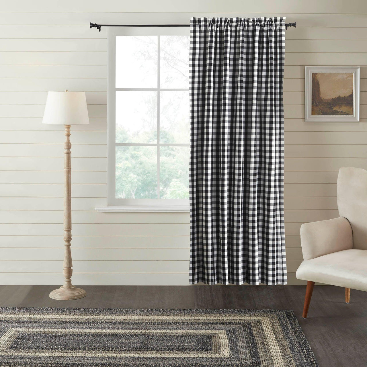 Annie Buffalo Black Check Blackout Panel 84x50 VHC Brands - The Fox Decor
