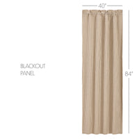 Sawyer Mill Charcoal Ticking Stripe Blackout Panel 84x40 VHC Brands