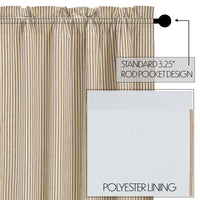 Sawyer Mill Charcoal Ticking Stripe Blackout Panel 84x40 VHC Brands
