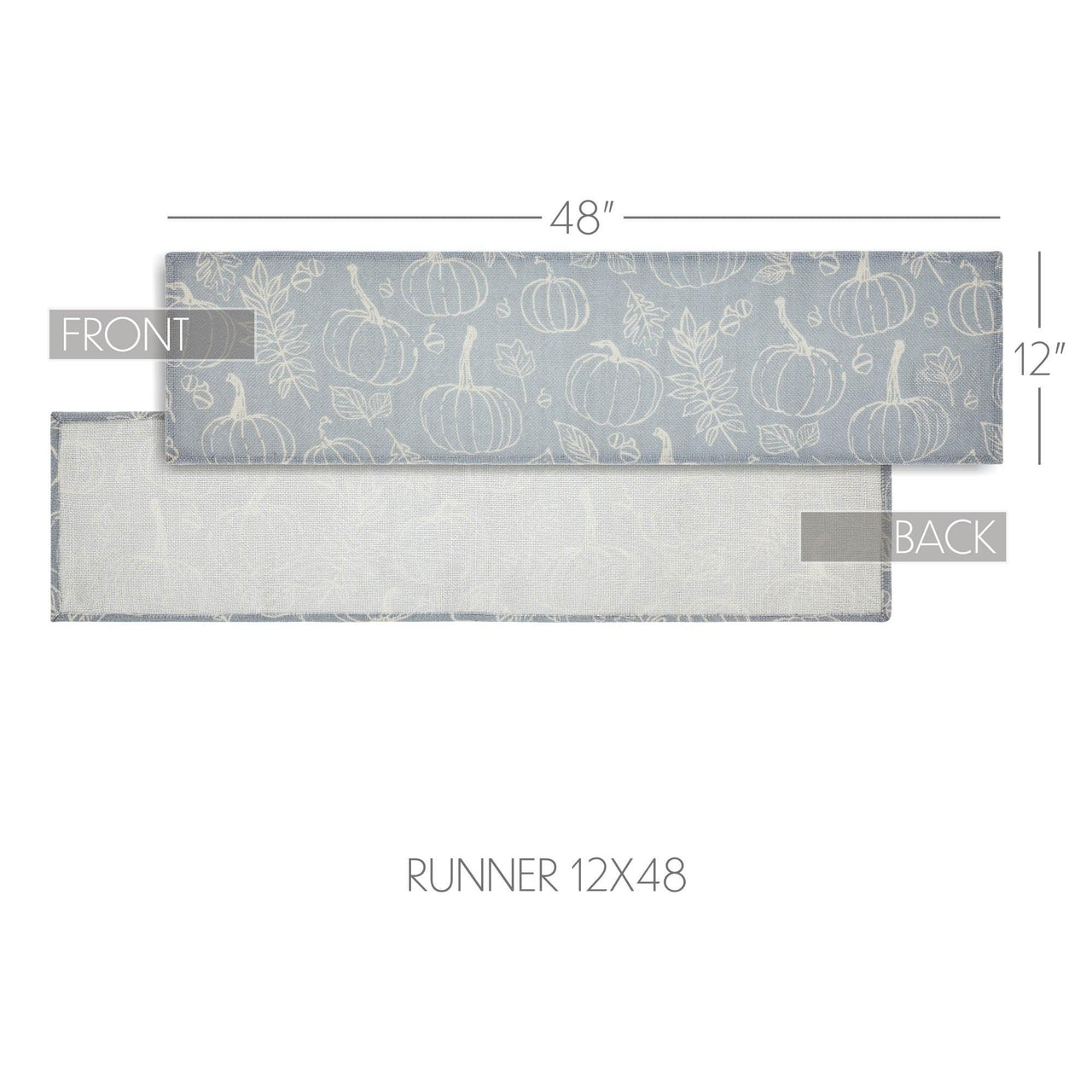 Silhouette Pumpkin Grey Runner 12x48 - The Fox Decor