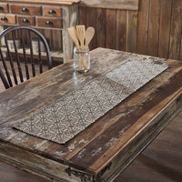 Custom House Black Tan Jacquard Runner 12x48 - The Fox Decor