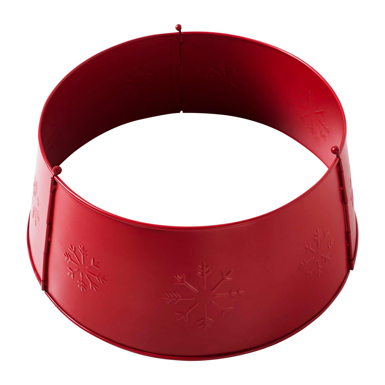 Snowflake Christmas Tree Collar Metal Barn Red 8x20x20 VHC Brands - The Fox Decor