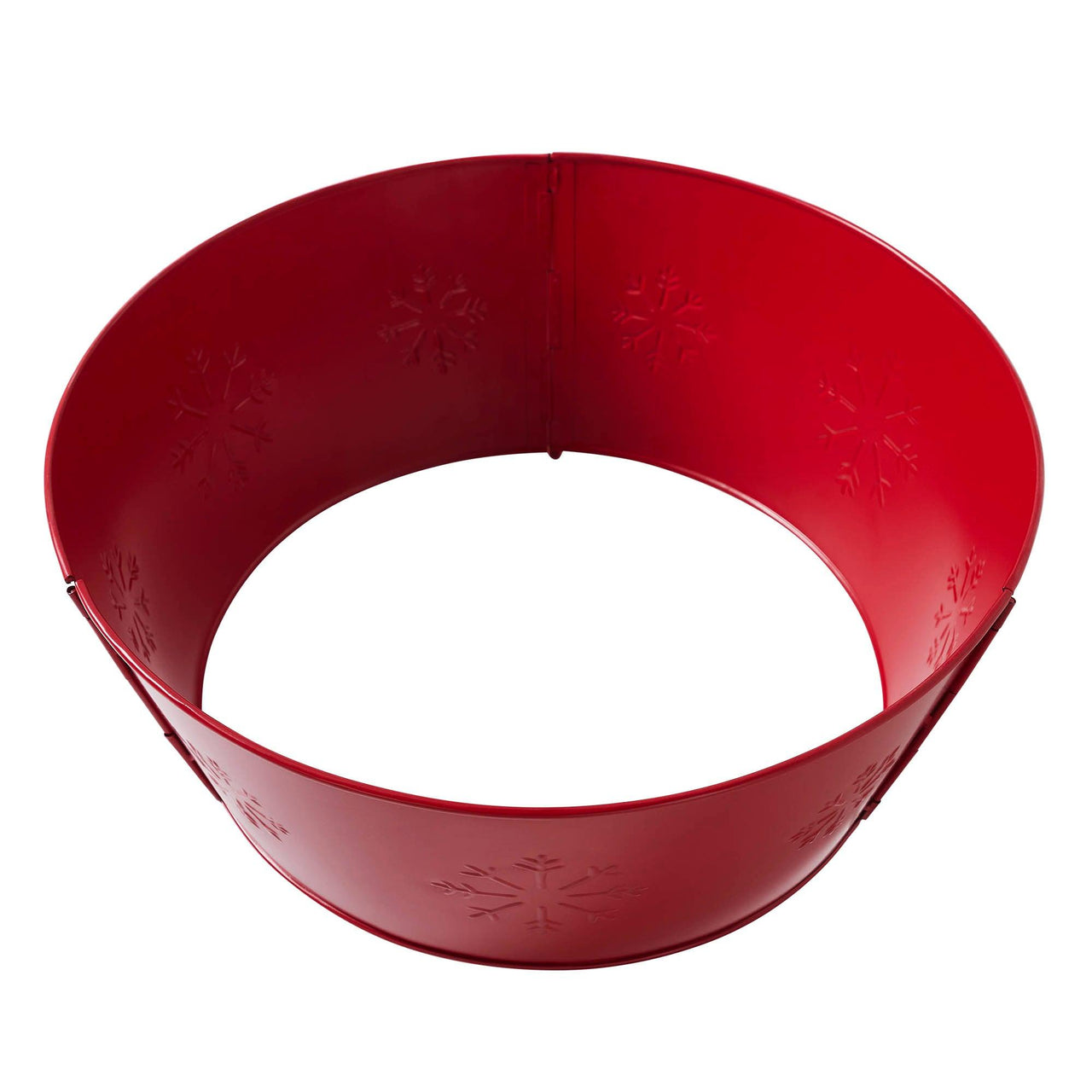 Snowflake Christmas Tree Collar Metal Barn Red 8x20x20 VHC Brands - The Fox Decor