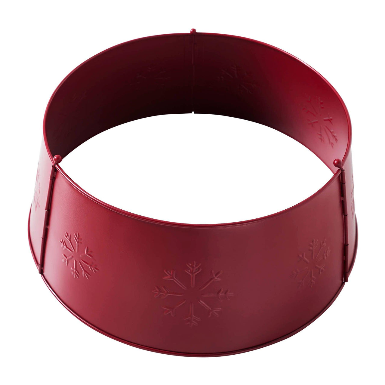 Snowflake Christmas Tree Collar Metal Burgundy 8x20x20 VHC Brands - The Fox Decor