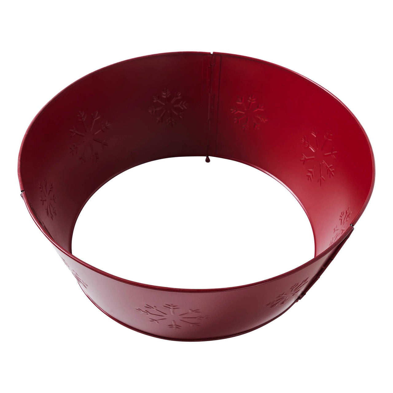 Snowflake Christmas Tree Collar Metal Burgundy 8x20x20 VHC Brands - The Fox Decor