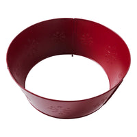 Snowflake Christmas Tree Collar Metal Burgundy 8x20x20 VHC Brands - The Fox Decor