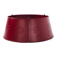 Snowflake Christmas Tree Collar Metal Burgundy 8x20x20 VHC Brands - The Fox Decor