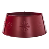 Snowflake Christmas Tree Collar Metal Burgundy 8x20x20 VHC Brands - The Fox Decor