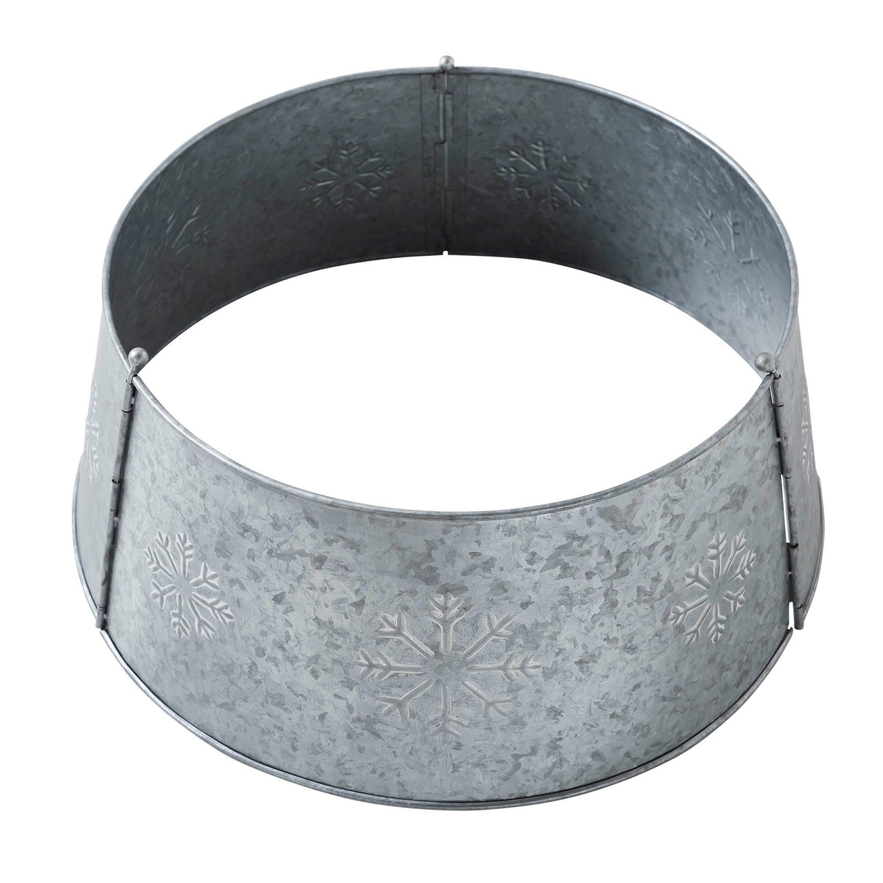 Snowflake Christmas Tree Collar Metal Galvanized 8x20x20 VHC Brands - The Fox Decor