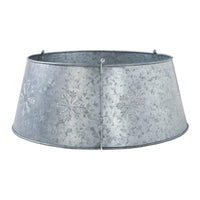 Snowflake Christmas Tree Collar Metal Galvanized 8x20x20 VHC Brands - The Fox Decor