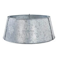 Snowflake Christmas Tree Collar Metal Galvanized 8x20x20 VHC Brands - The Fox Decor