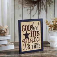 God Shed His Grace On Thee Framed MDF Wall Sign 12x10 VHC Brands