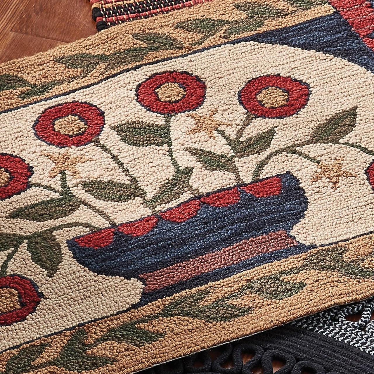 Flower Basket Hooked Rug - 24" x 36" Park Designs - The Fox Decor
